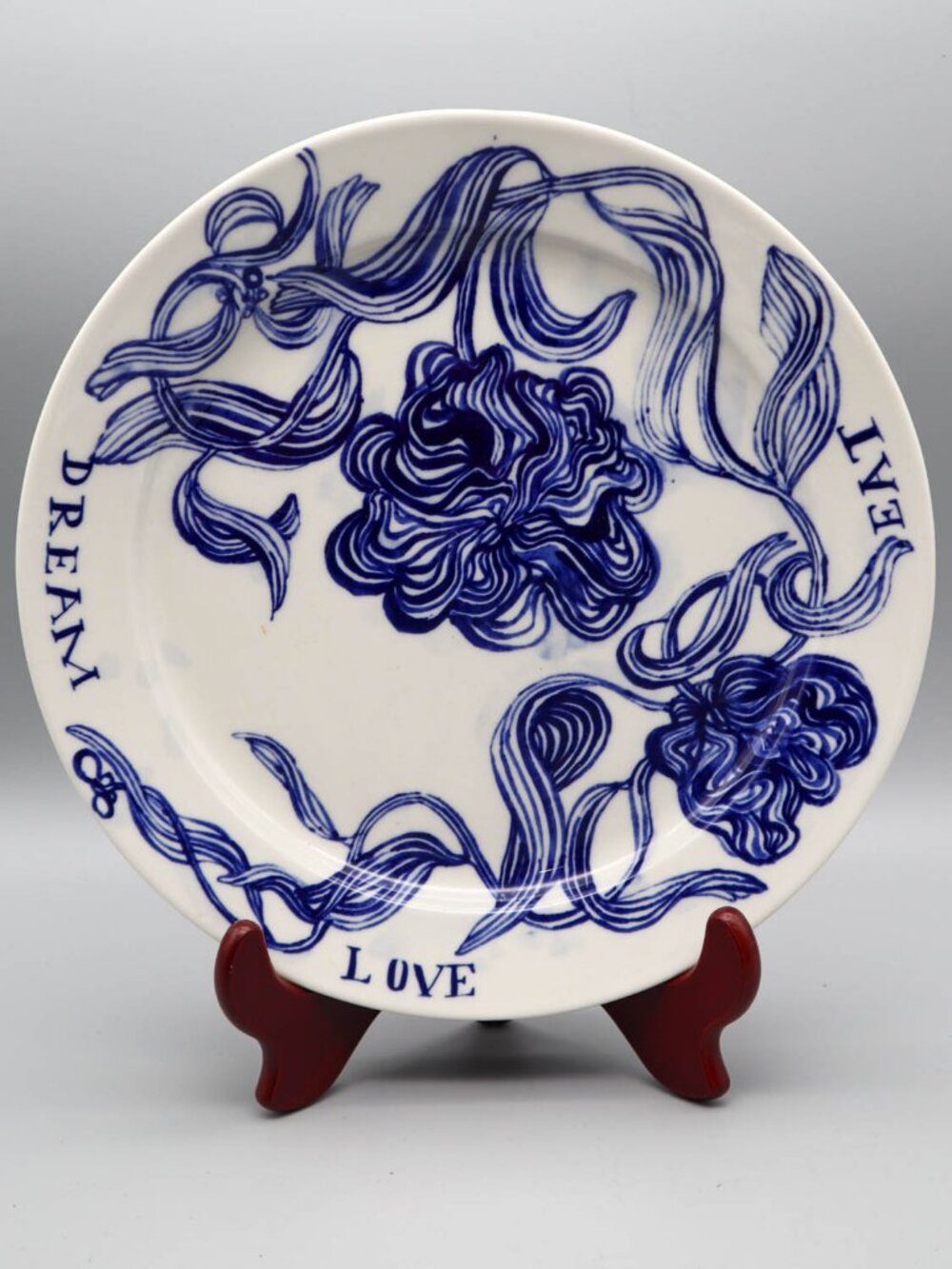 Anthropologie Ruan Hoffman Jardin Des Plantes Dinner Plate Blue & White 10 3/4"